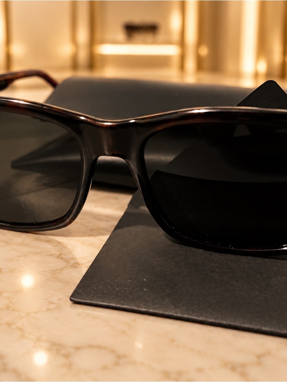 Saint Laurent SL318 002 Havana Square Sunglasses Grey Gradient